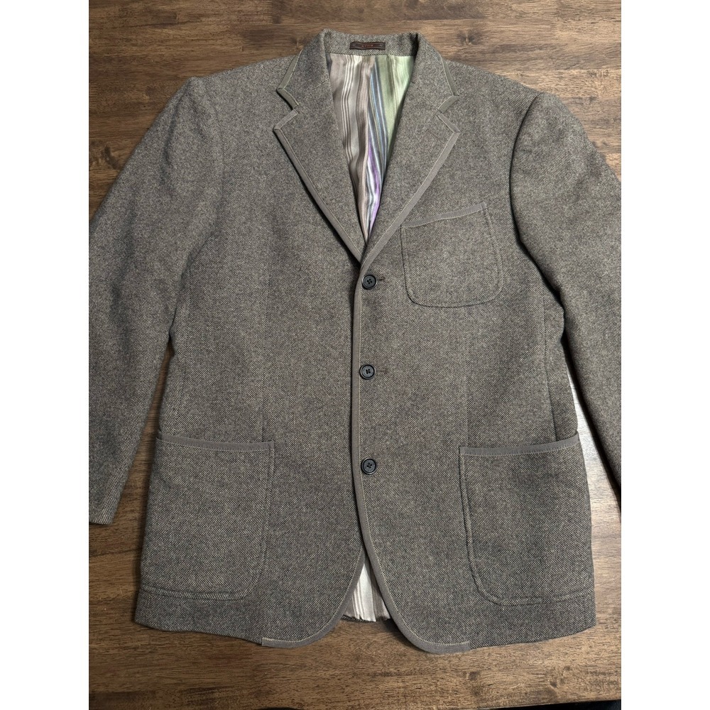 Etro Milano Men’s‎ Briseide  Blazer Jacket Brown Angora Cashmere Lana Sz 50